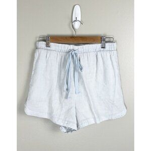 Bella Dahl Linen Shorts Women’s Sz M Pull On Draw String Light Blue Summer Beach